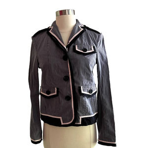 Marc Jacobs Blue Striped Casual Blazer Jacket Size 4 EUC